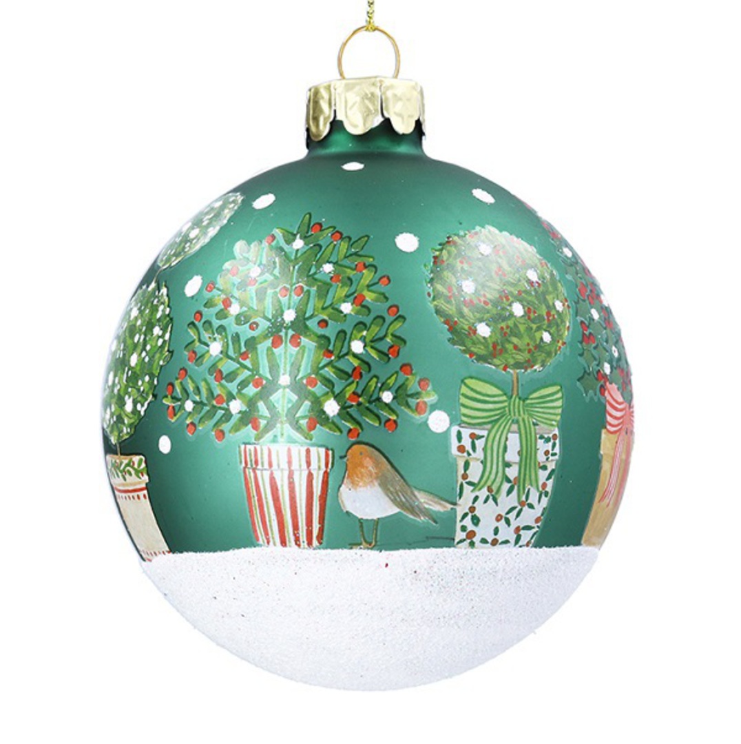 Glass Ball Green, Xmas Topiary 8cm *ETA Nov image 0